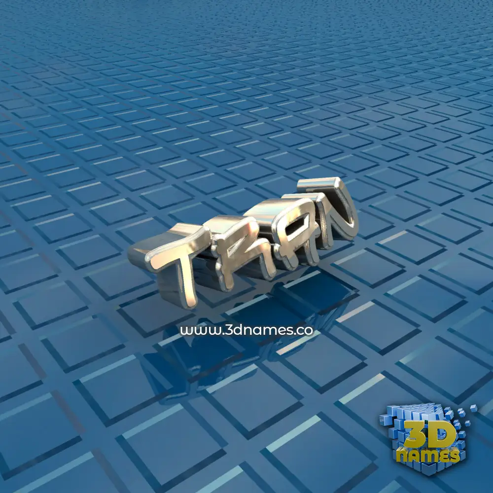 tran in Blue Bling style - 3D name wallpaper