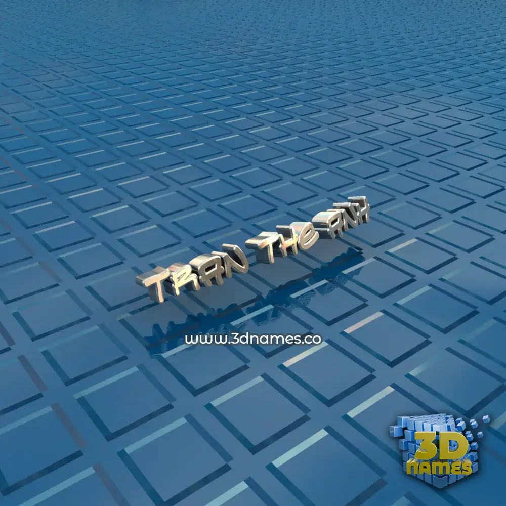 tran the anh in Blue Bling style - 3D name wallpaper