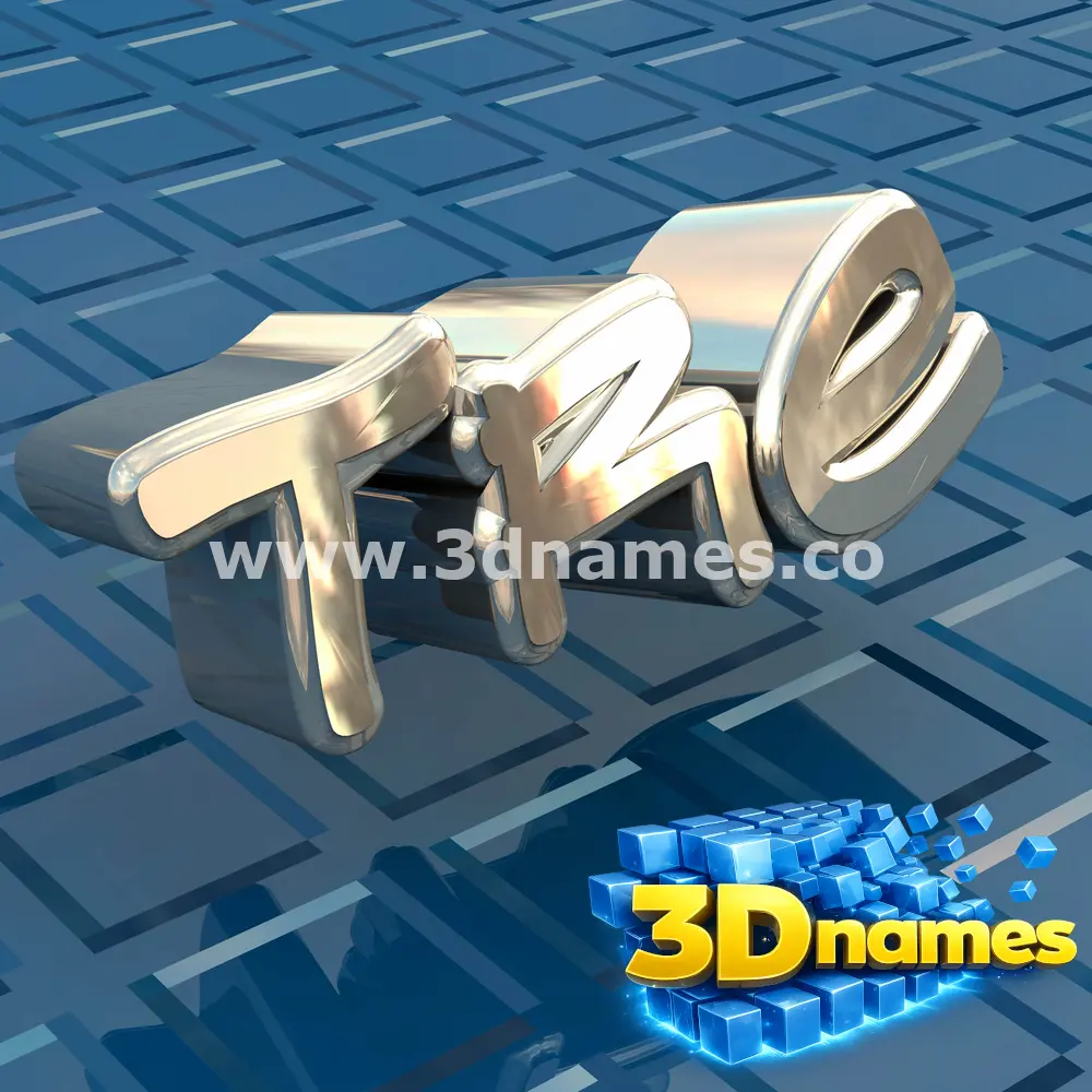 tre in Blue Bling style - 3D name wallpaper