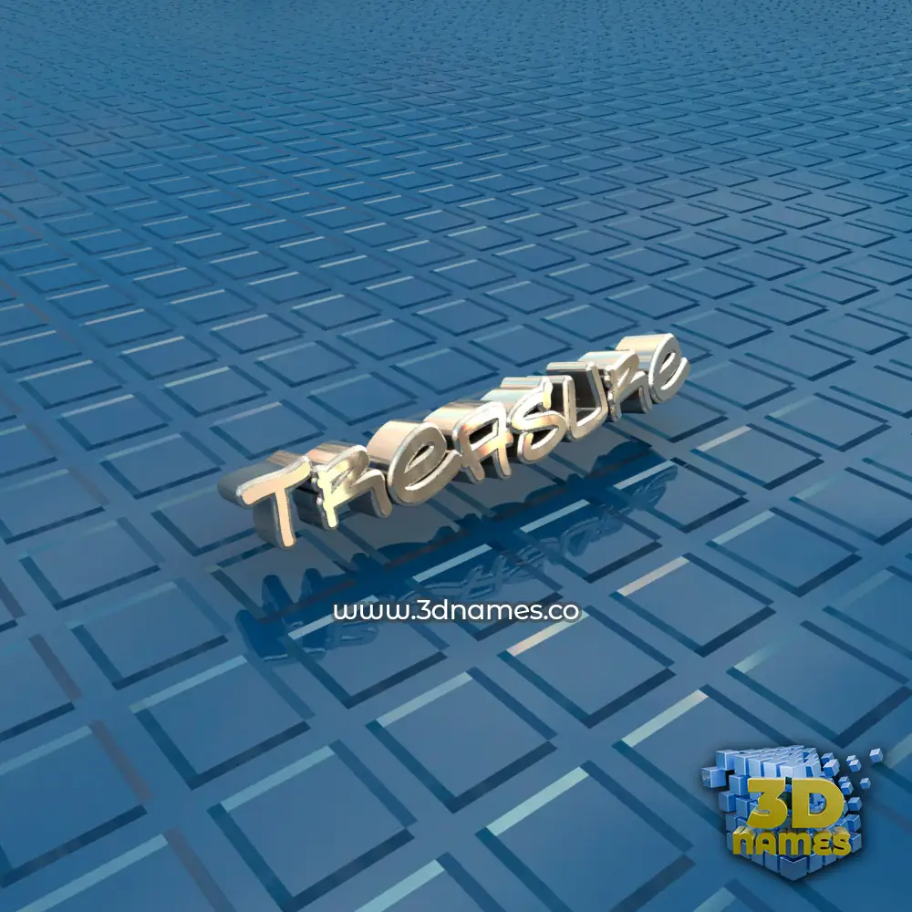 treasure in Blue Bling style - 3D name wallpaper