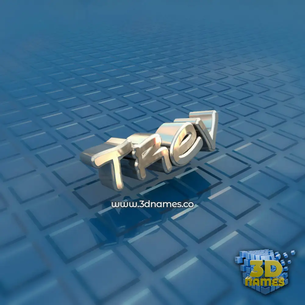 trev in Blue Bling style - 3D name wallpaper