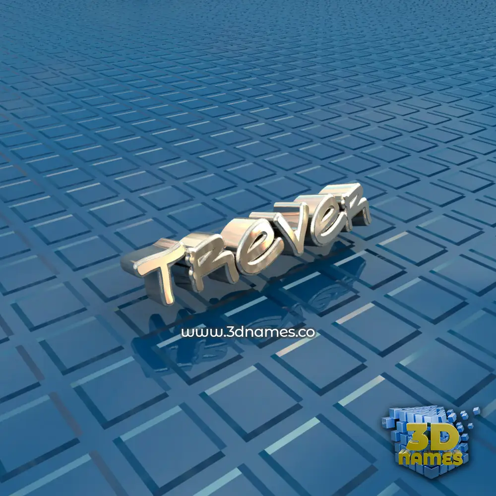 trever in Blue Bling style - 3D name wallpaper