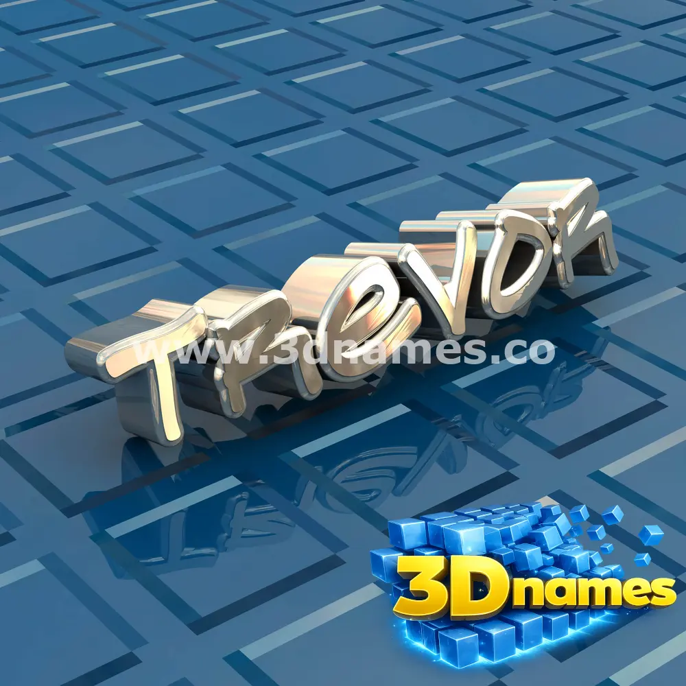 trevor in Blue Bling style - 3D name wallpaper