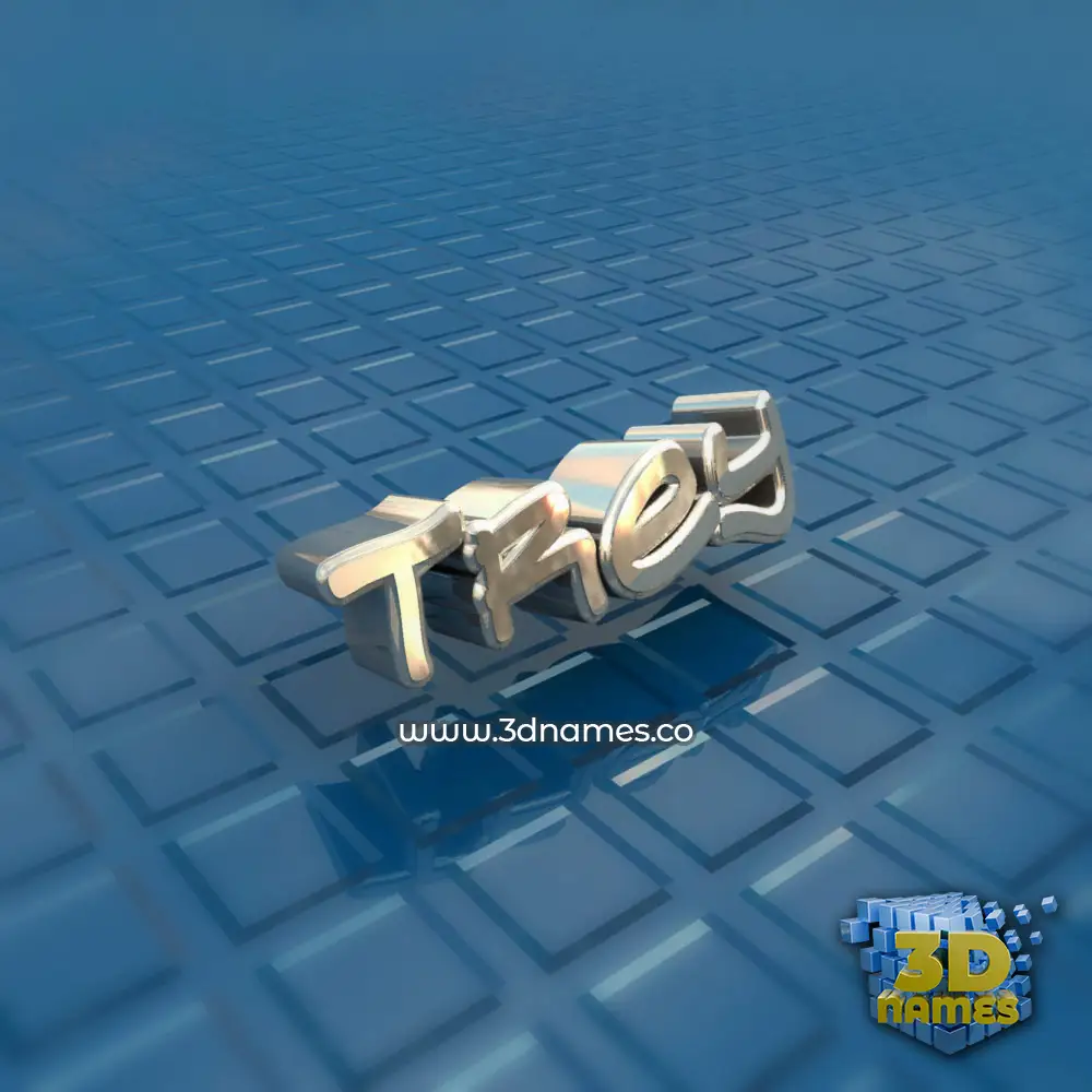 trey in Blue Bling style - 3D name wallpaper