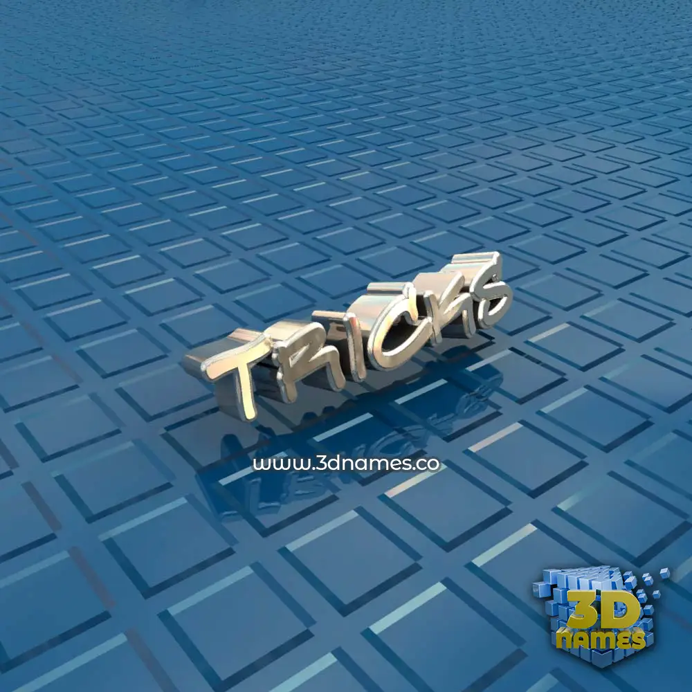 tricks in Blue Bling style - 3D name wallpaper
