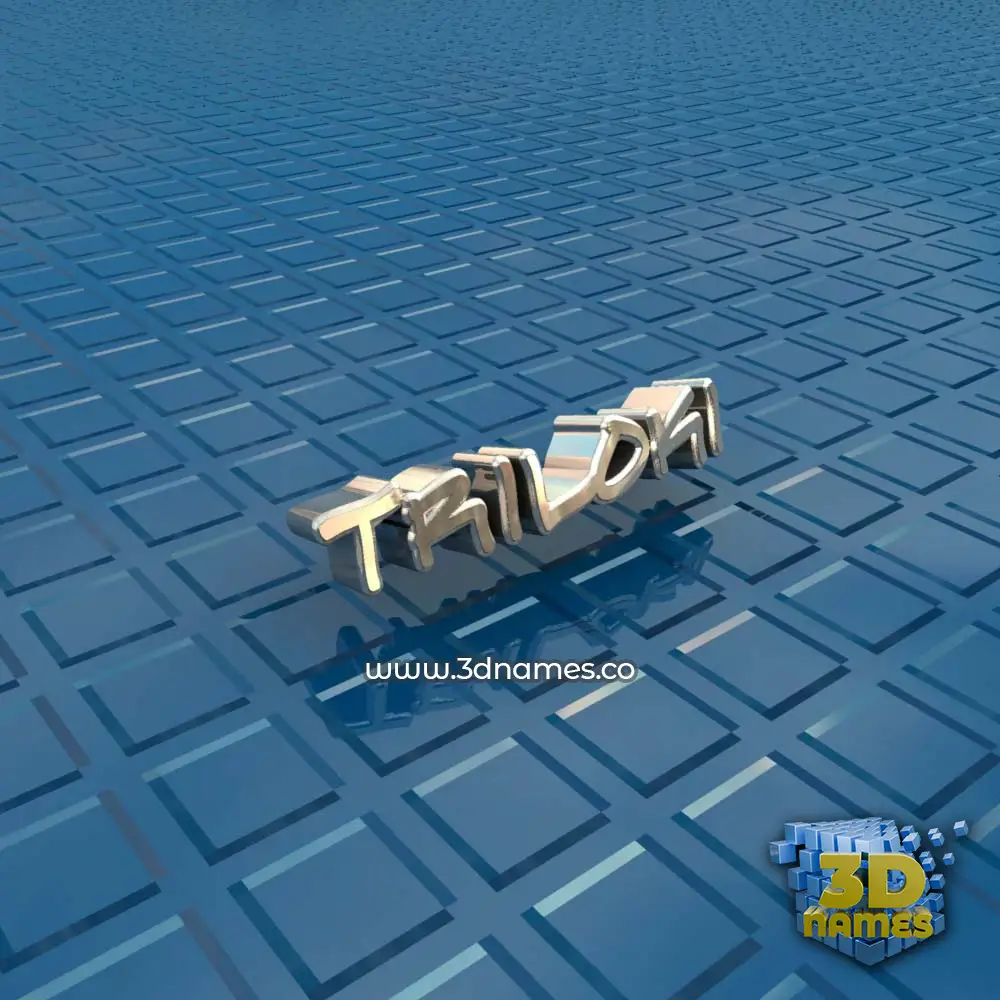 triloki in Blue Bling style - 3D name wallpaper