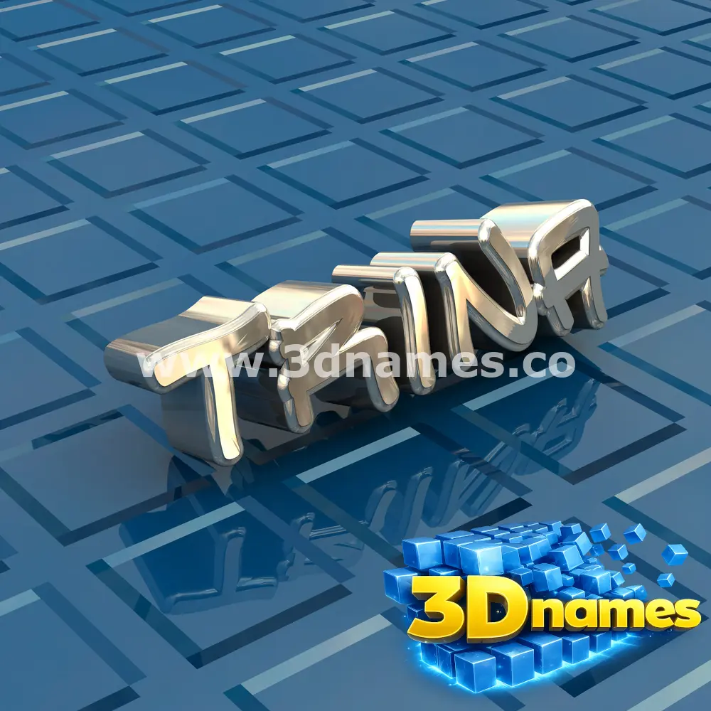 trina in Blue Bling style - 3D name wallpaper