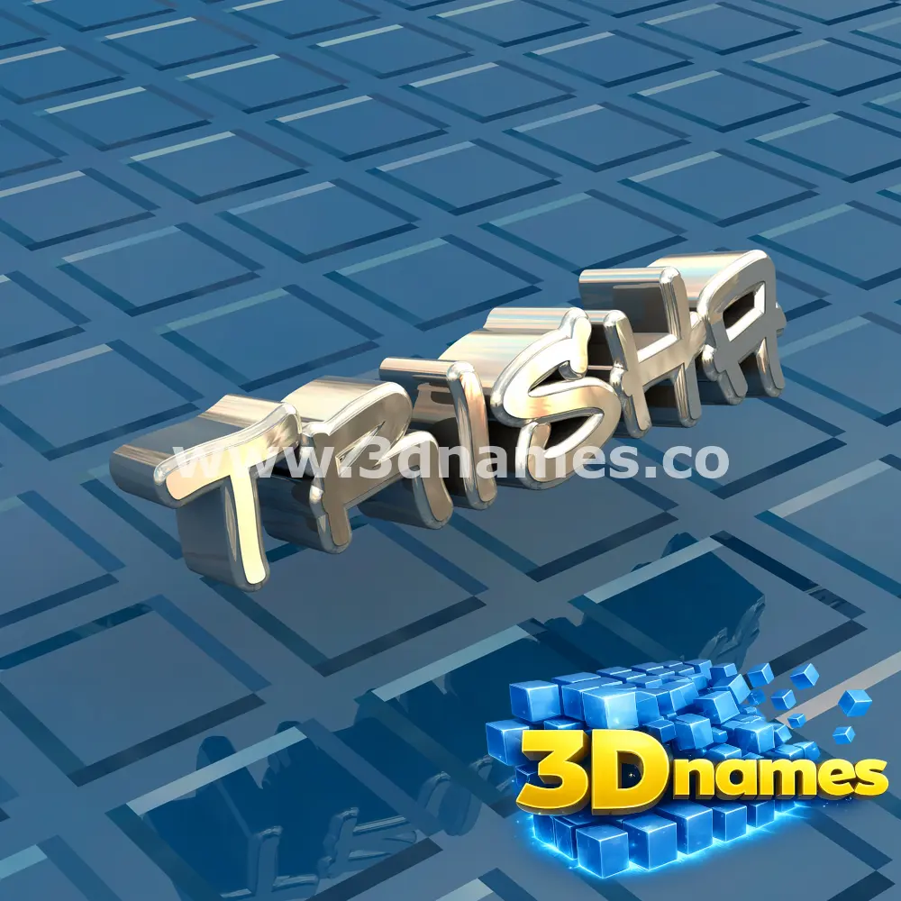 trisha in Blue Bling style - 3D name wallpaper