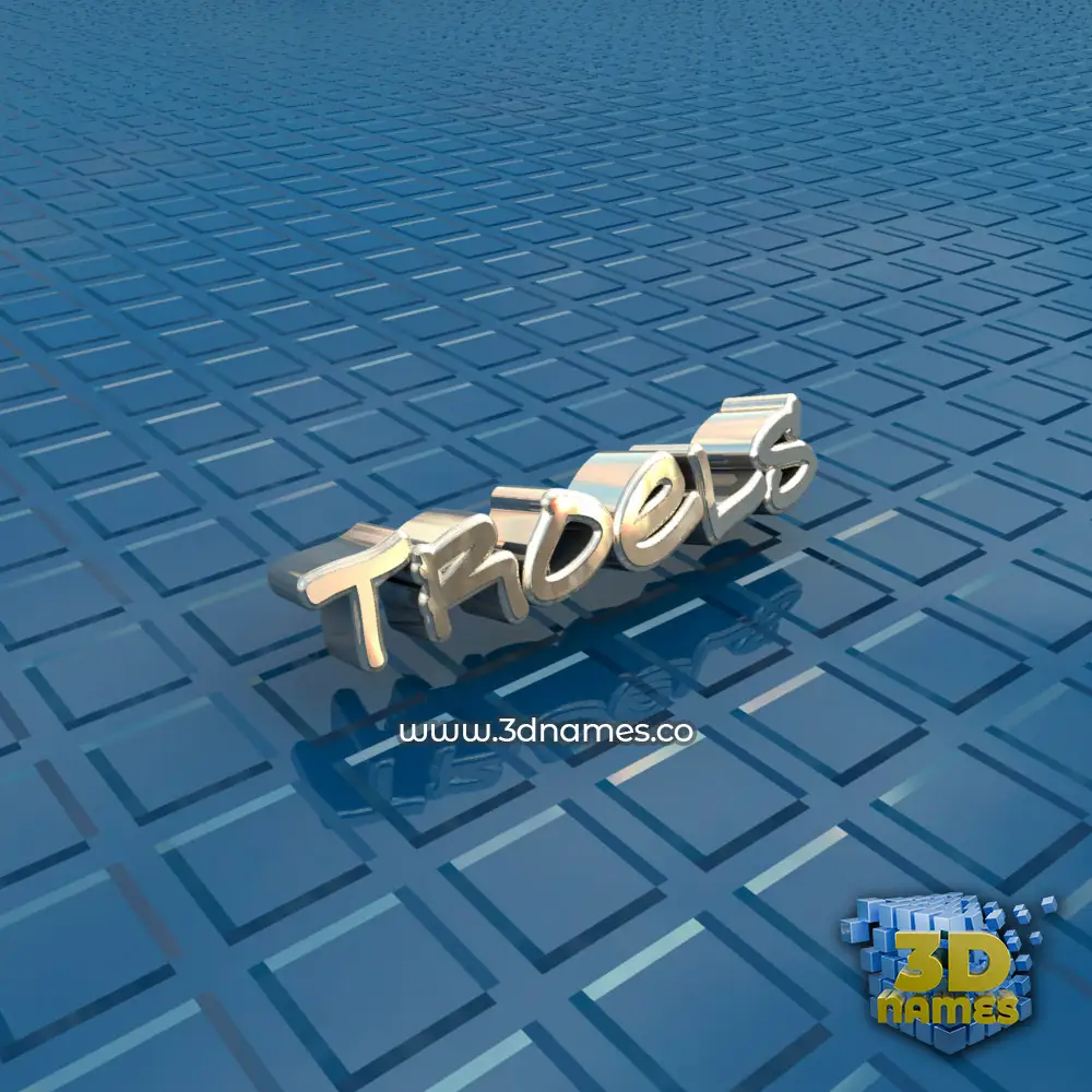 troels in Blue Bling style - 3D name wallpaper
