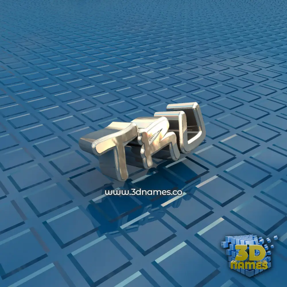 tru in Blue Bling style - 3D name wallpaper