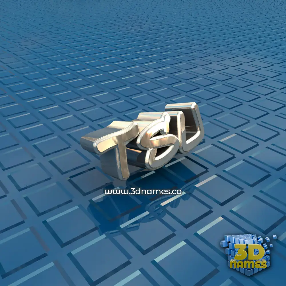 tsu in Blue Bling style - 3D name wallpaper