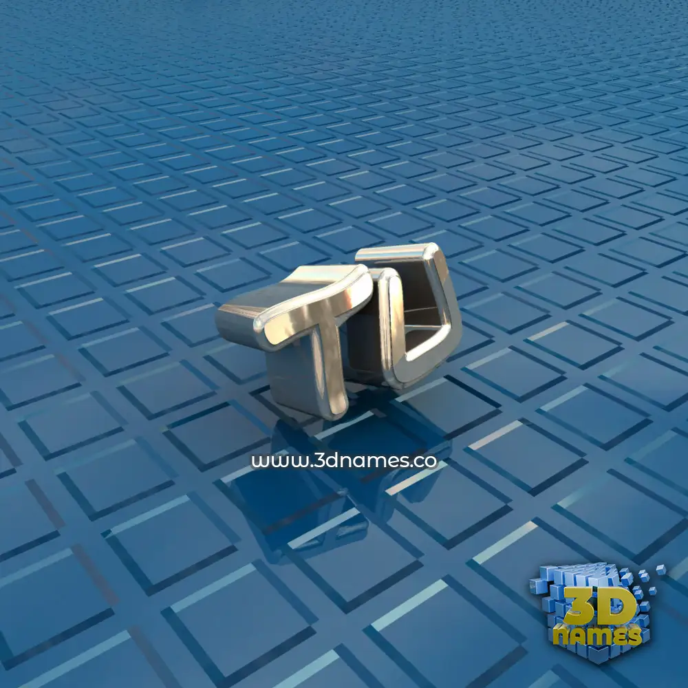 tu in Blue Bling style - 3D name wallpaper