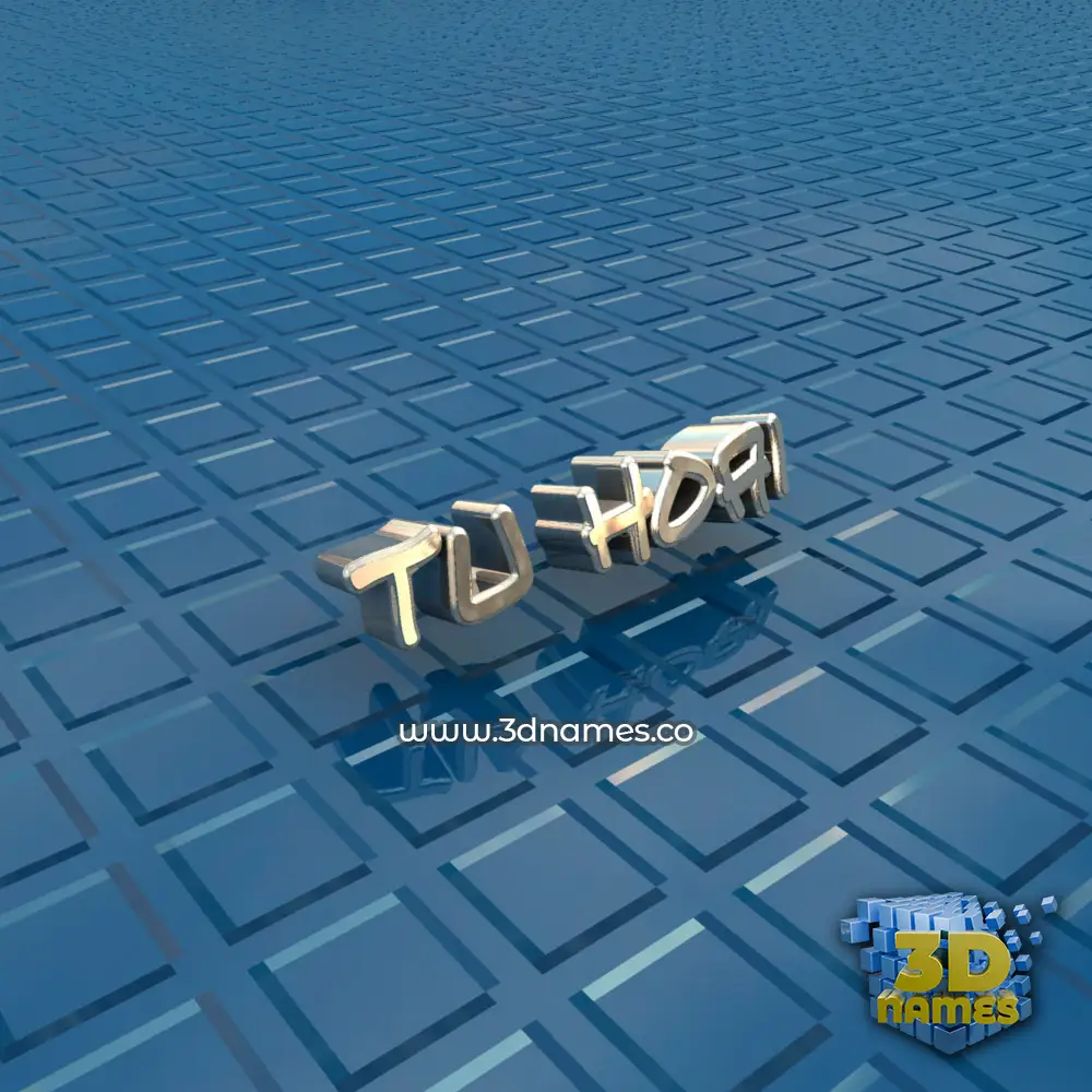 tu hoai in Blue Bling style - 3D name wallpaper