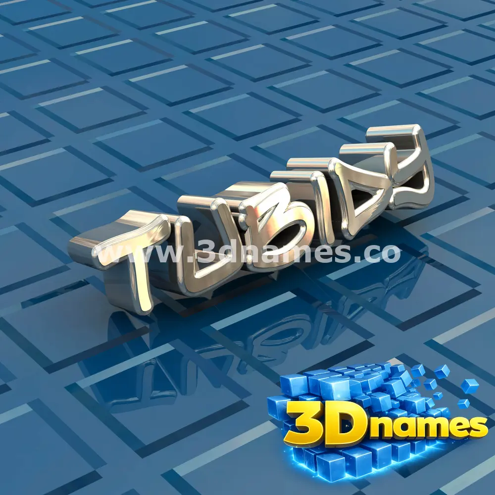 tubidy in Blue Bling style - 3D name wallpaper