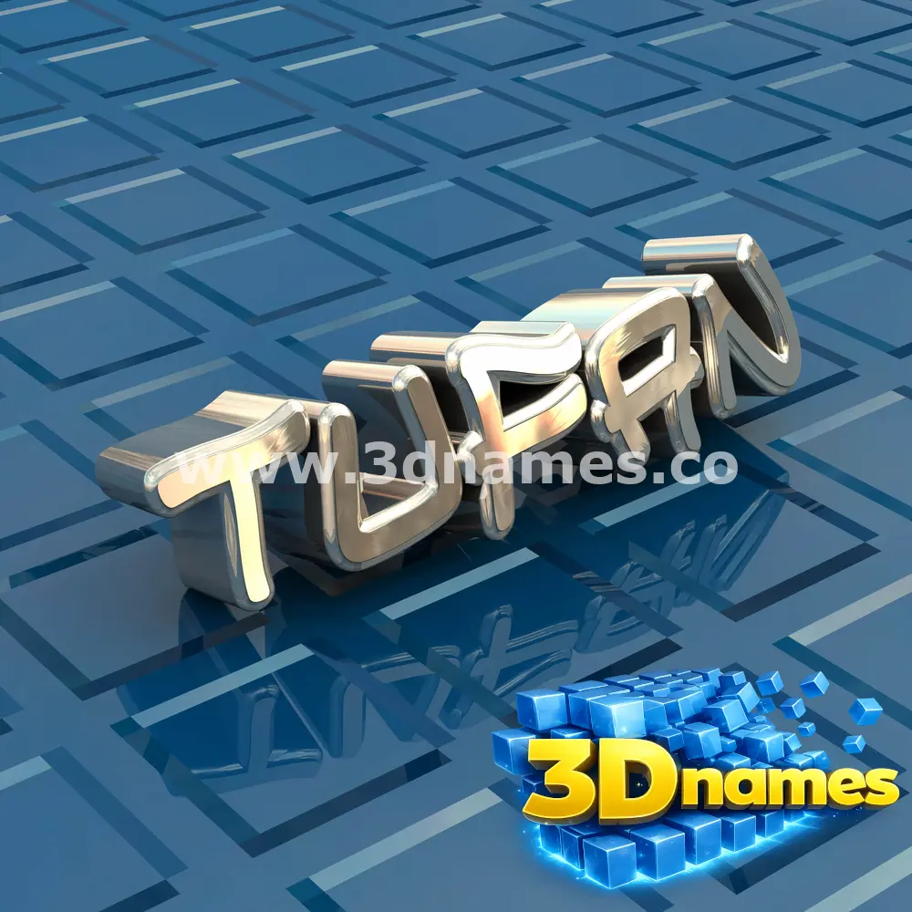 tufan in Blue Bling style - 3D name wallpaper