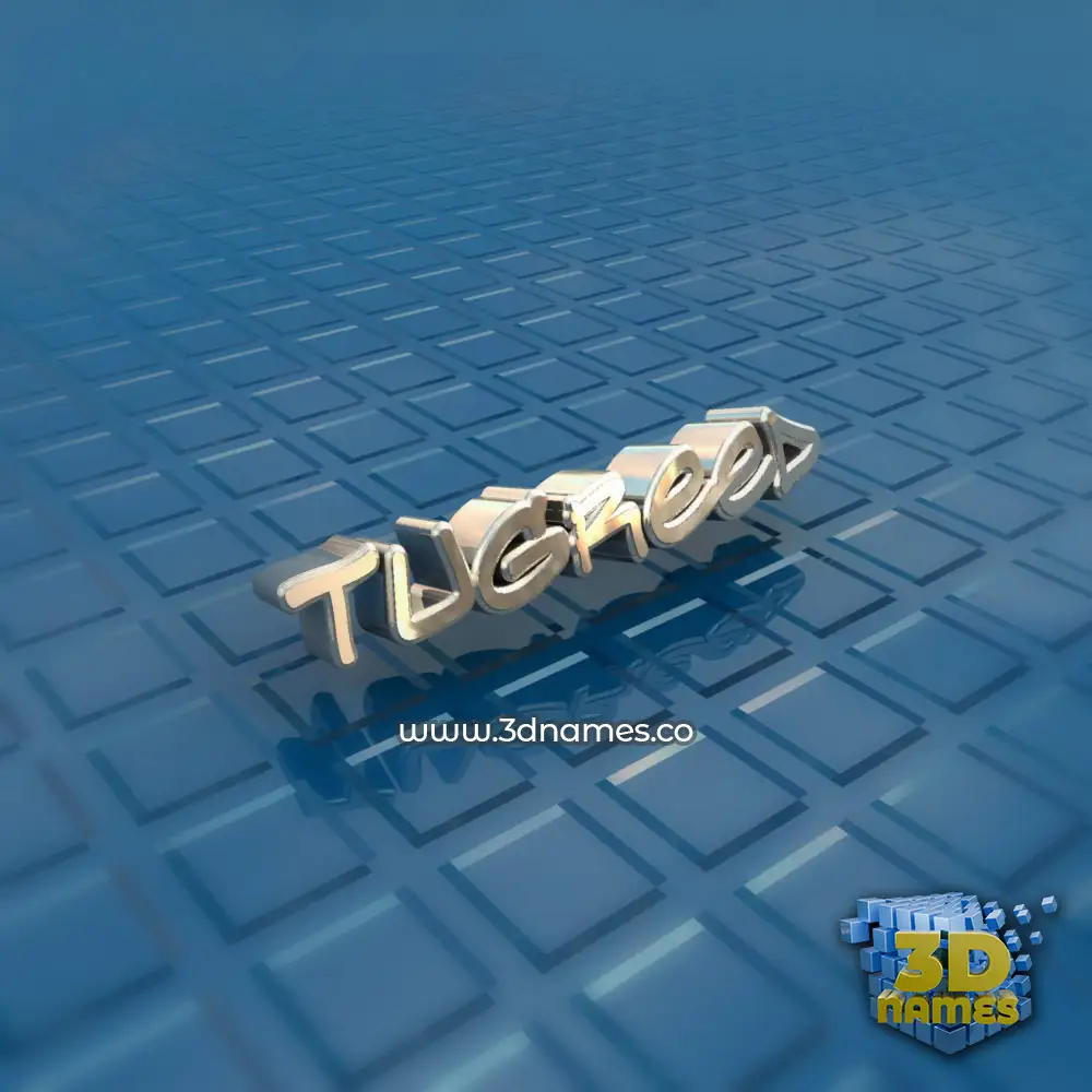 tugreed in Blue Bling style - 3D name wallpaper
