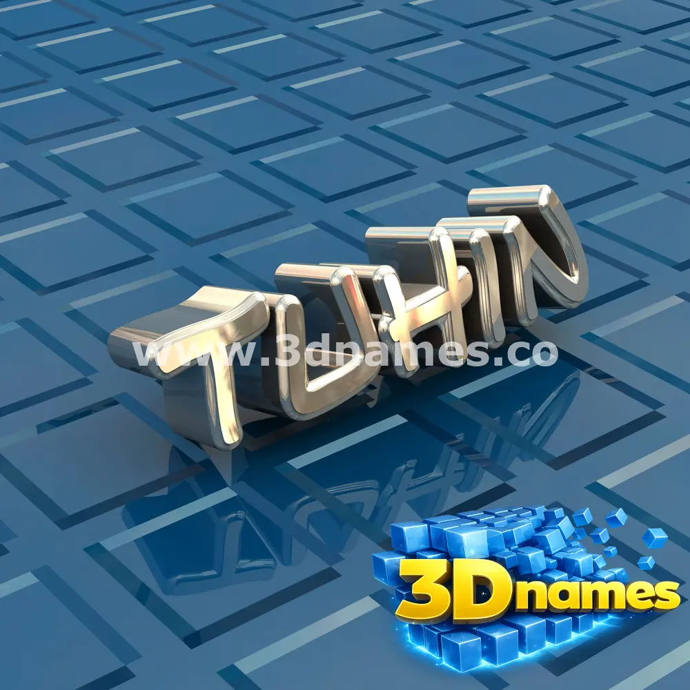tuhin in Blue Bling style - 3D name wallpaper