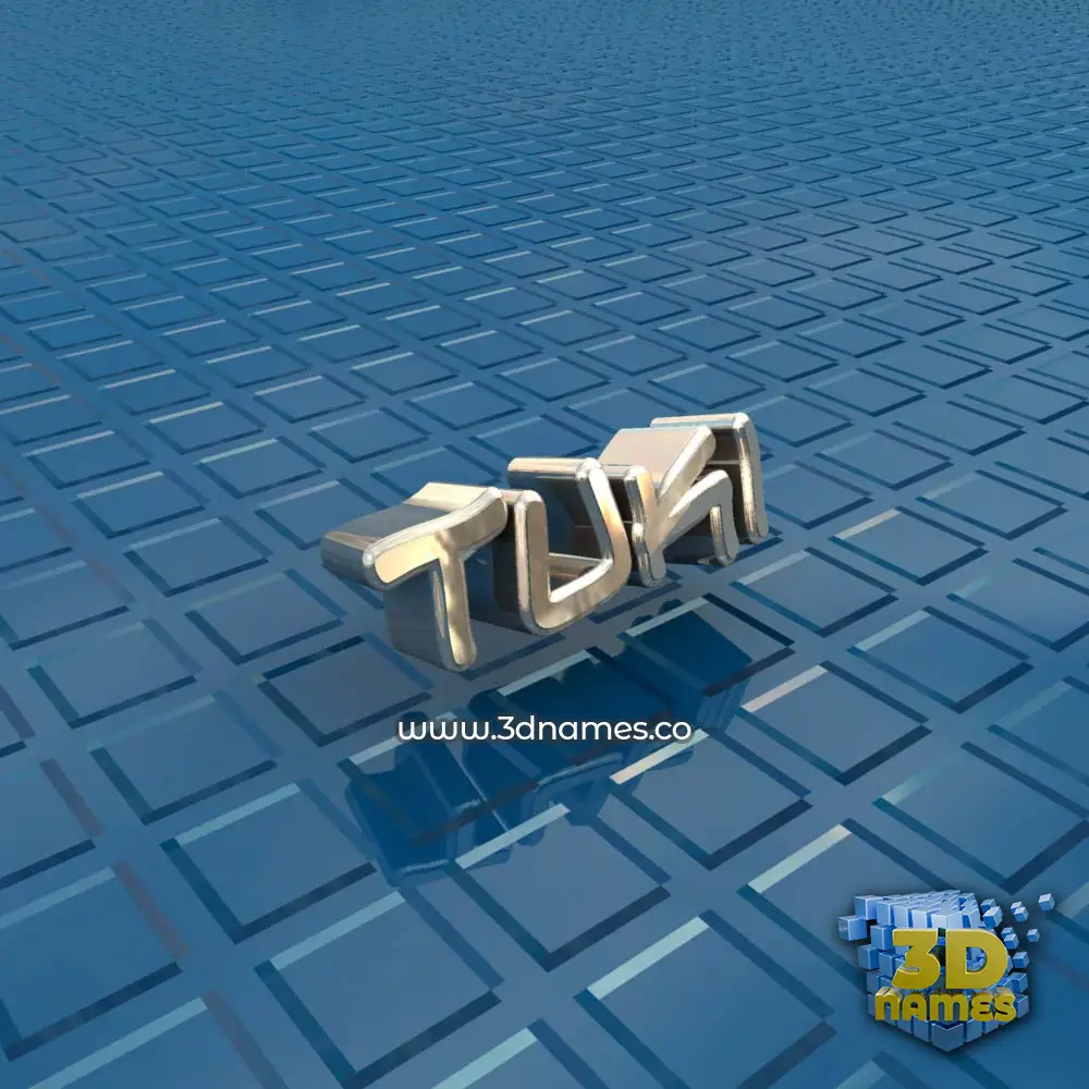 tuki in Blue Bling style - 3D name wallpaper