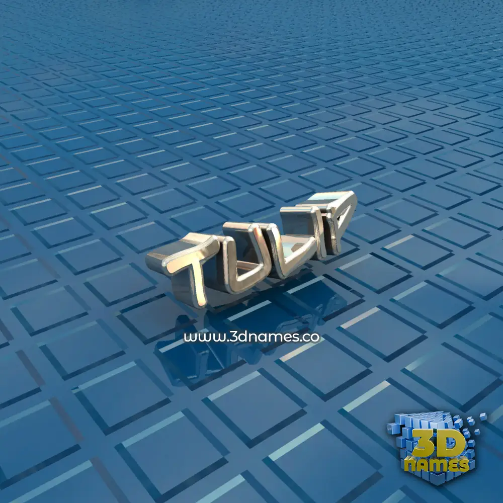 tulip in Blue Bling style - 3D name wallpaper