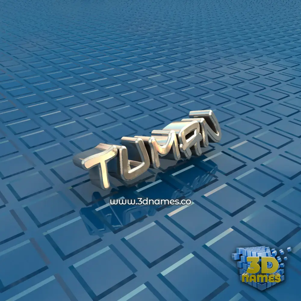 tuman in Blue Bling style - 3D name wallpaper