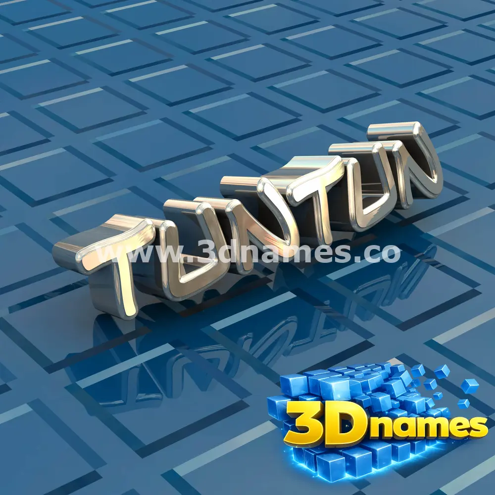 tuntun in Blue Bling style - 3D name wallpaper