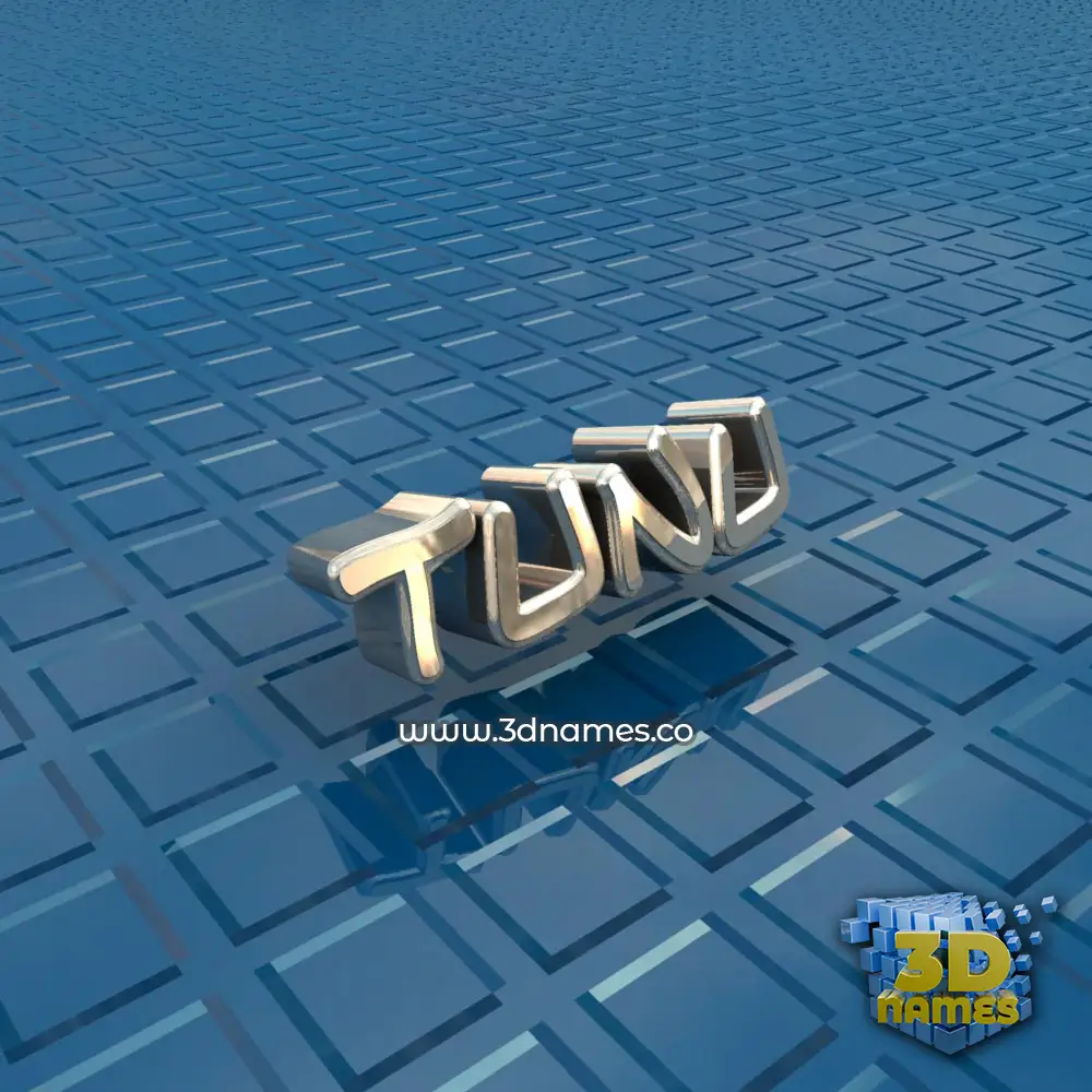 tunu in Blue Bling style - 3D name wallpaper