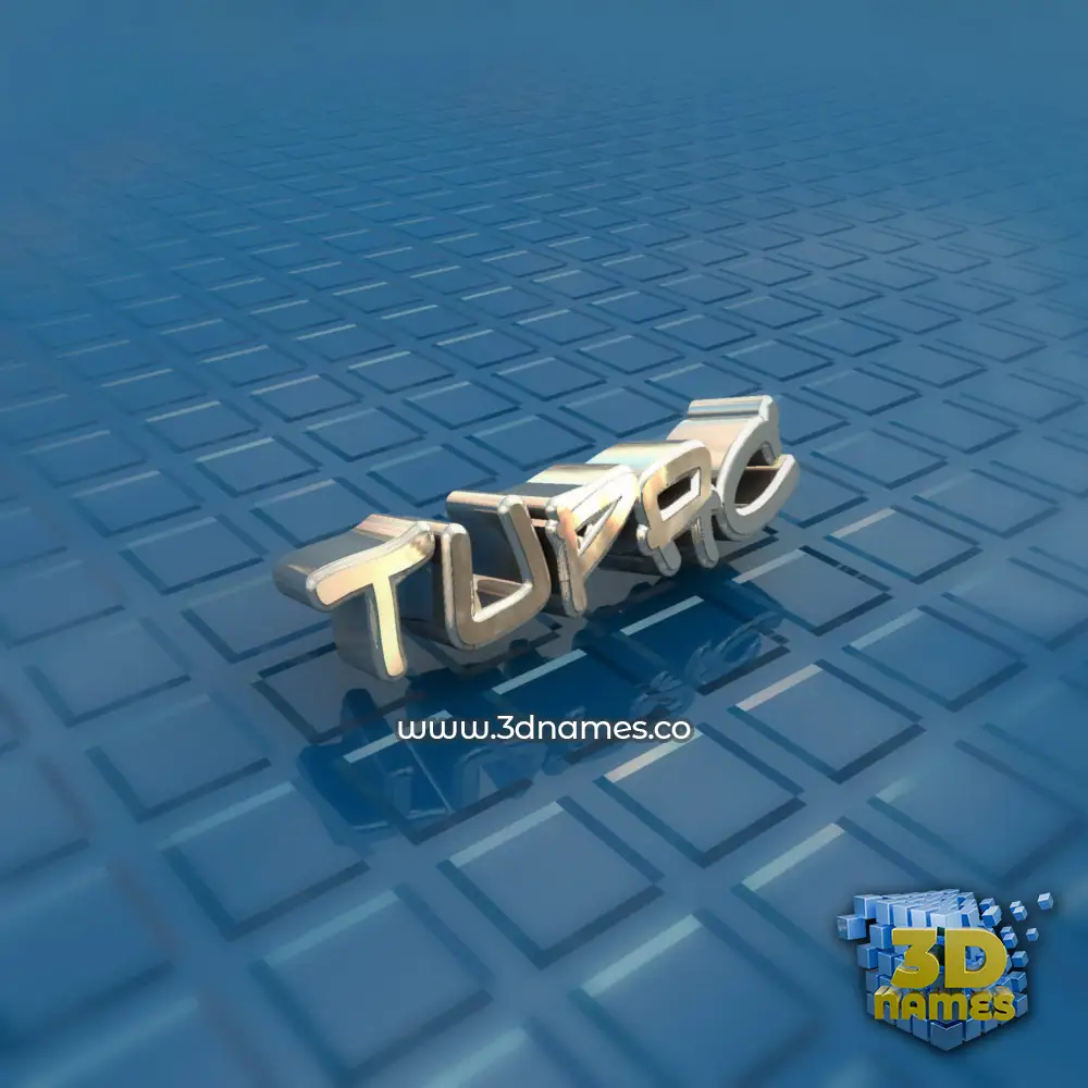 tupac in Blue Bling style - 3D name wallpaper