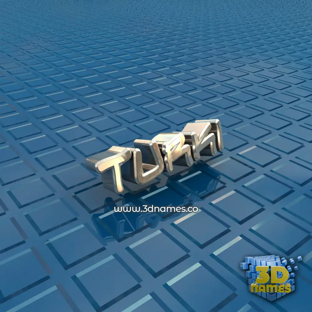 turki in Blue Bling style - 3D name wallpaper