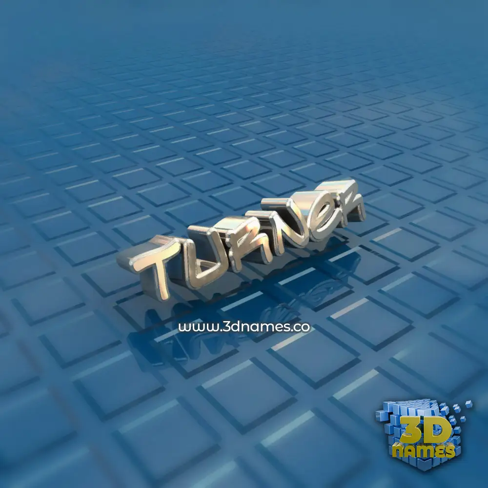 turner in Blue Bling style - 3D name wallpaper