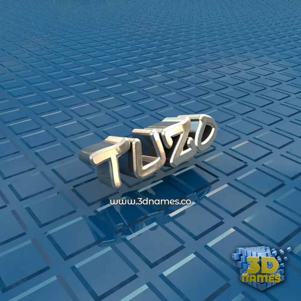 tuzo in Blue Bling style - 3D name wallpaper