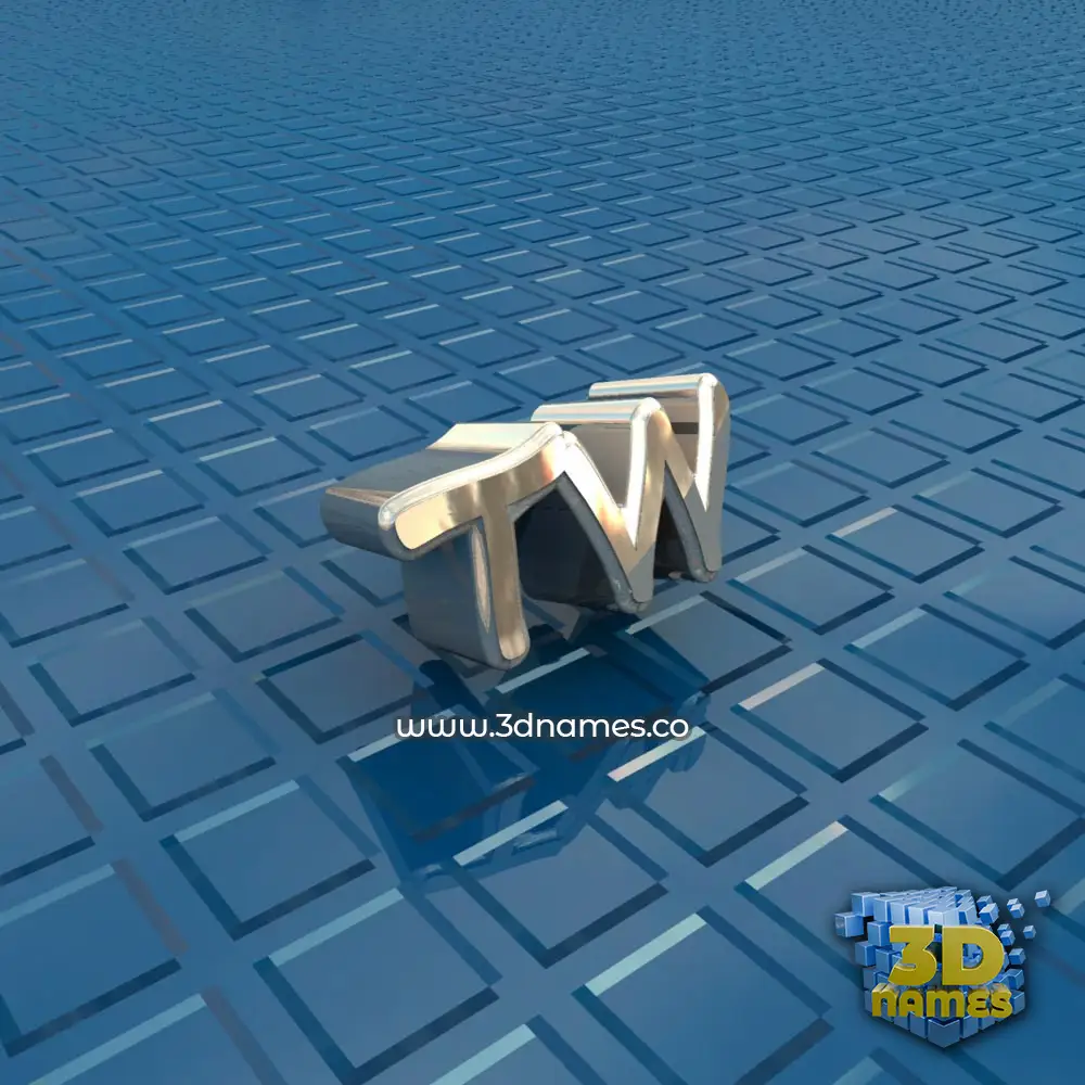 tw in Blue Bling style - 3D name wallpaper