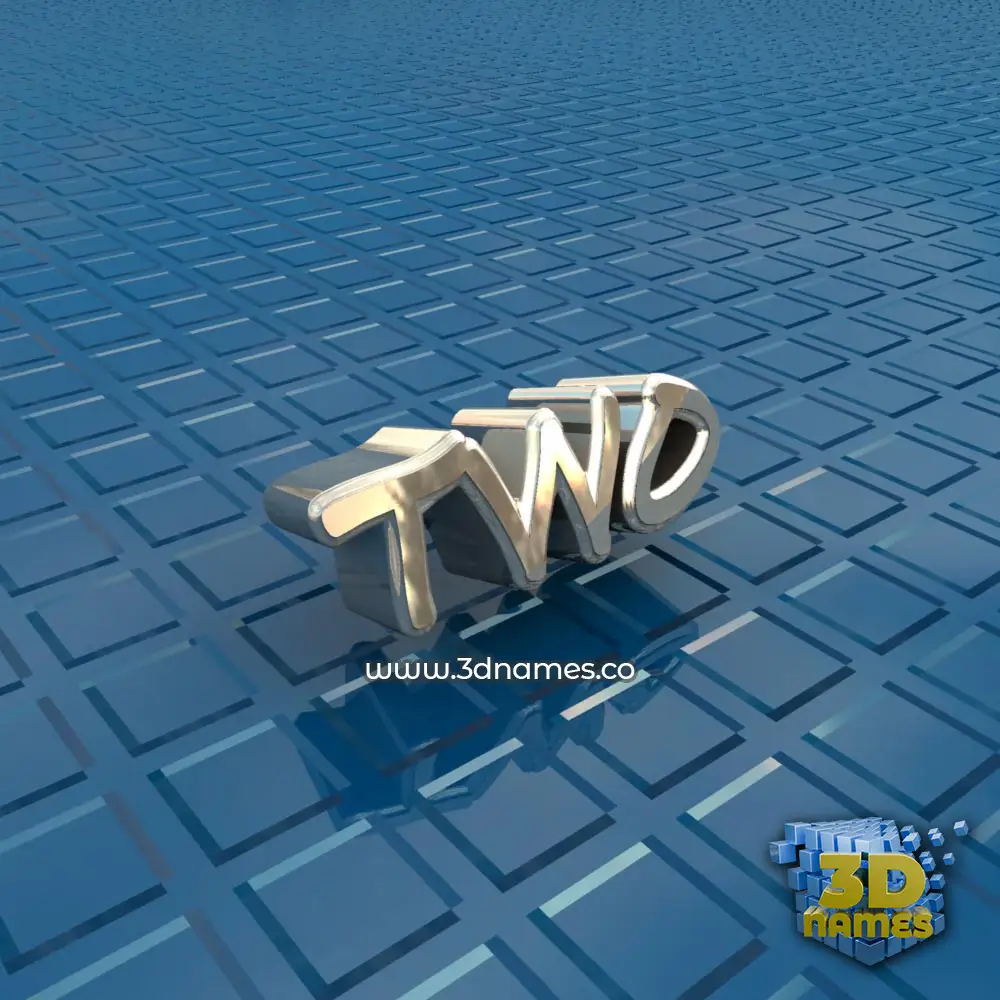 two in Blue Bling style - 3D name wallpaper