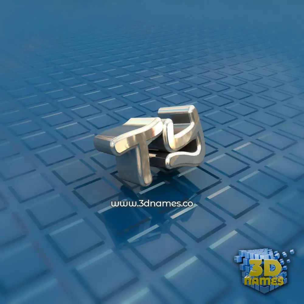 ty in Blue Bling style - 3D name wallpaper