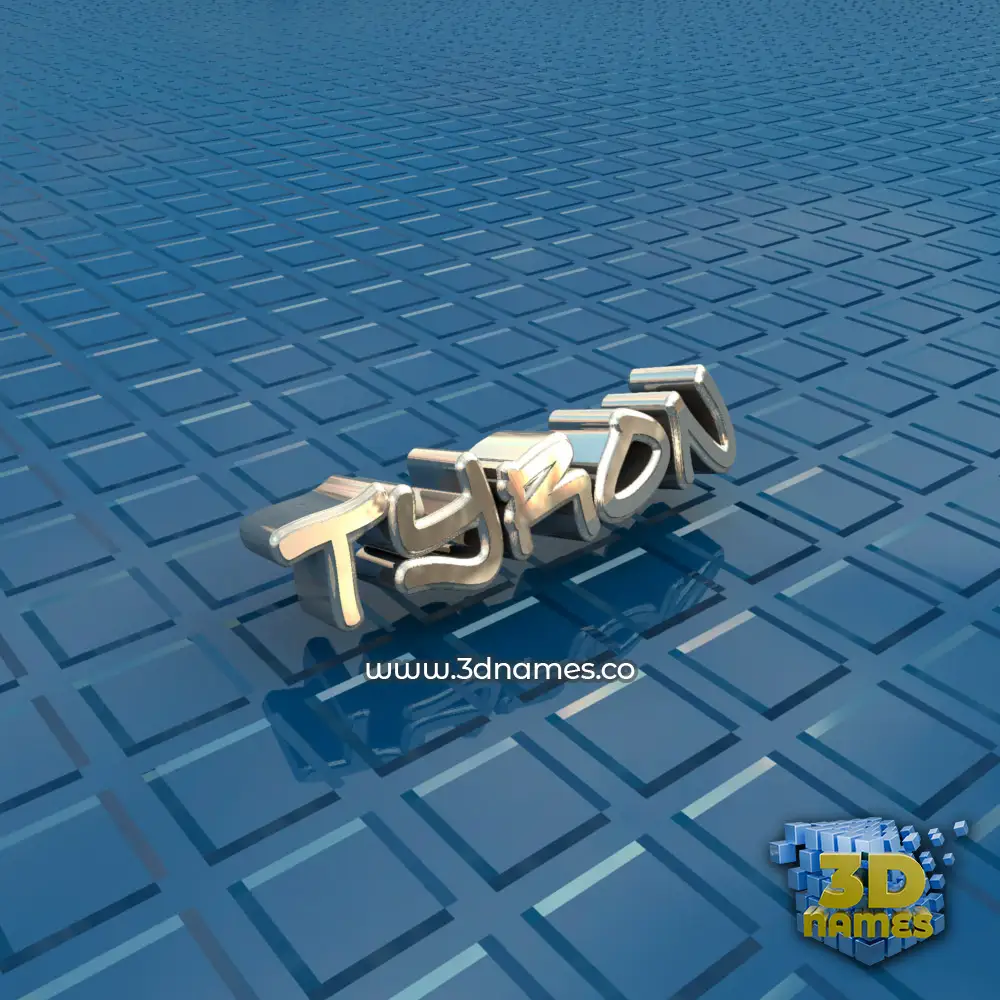 tyron in Blue Bling style - 3D name wallpaper