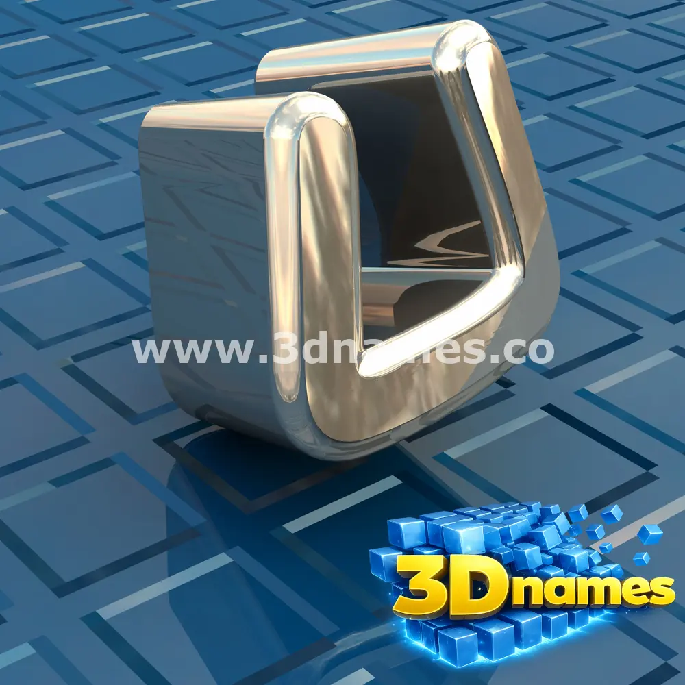 u in Blue Bling style - 3D name wallpaper
