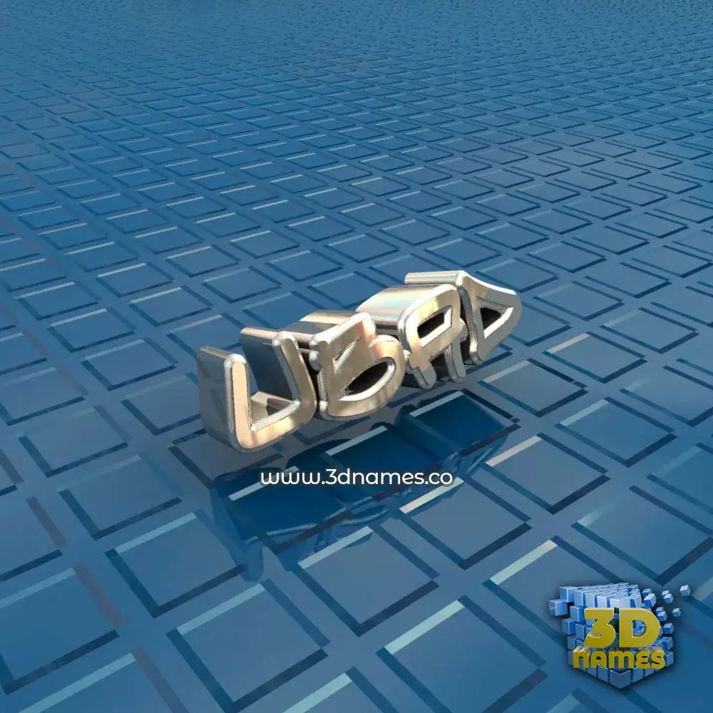 ubad in Blue Bling style - 3D name wallpaper