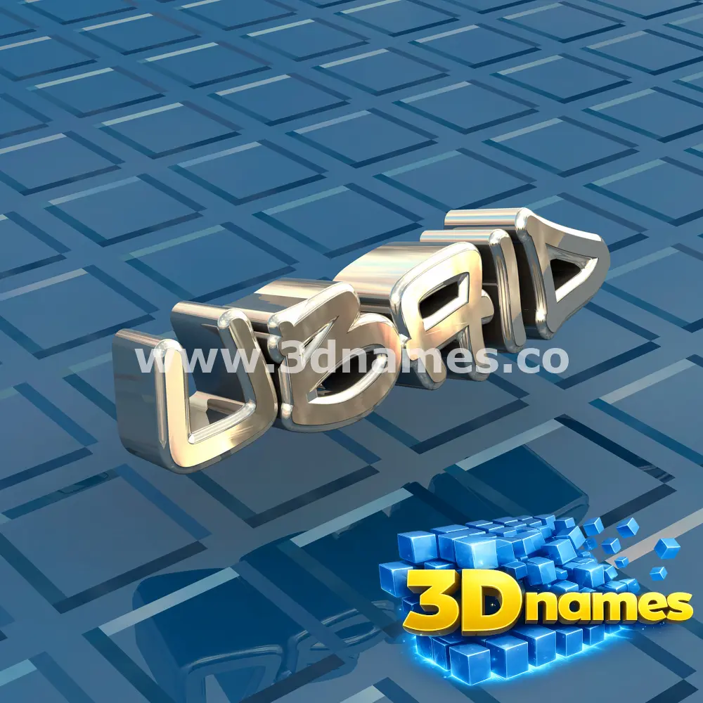 ubaid in Blue Bling style - 3D name wallpaper