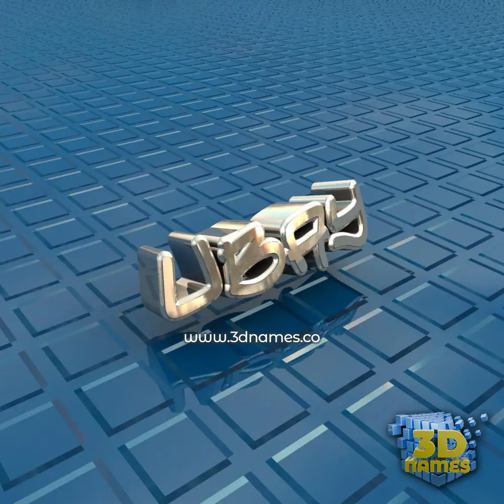 ubay in Blue Bling style - 3D name wallpaper