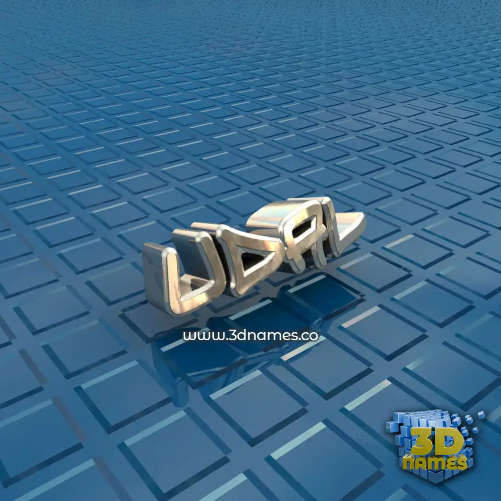 udal in Blue Bling style - 3D name wallpaper