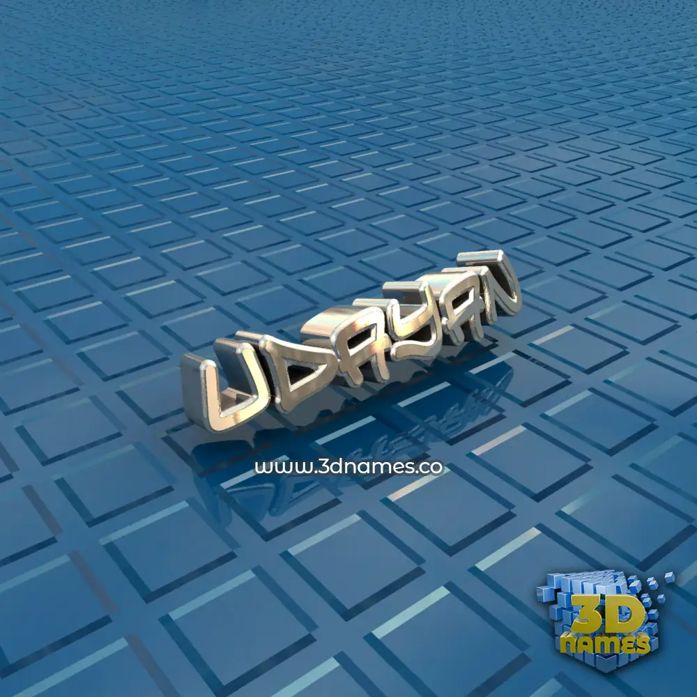 udayan in Blue Bling style - 3D name wallpaper