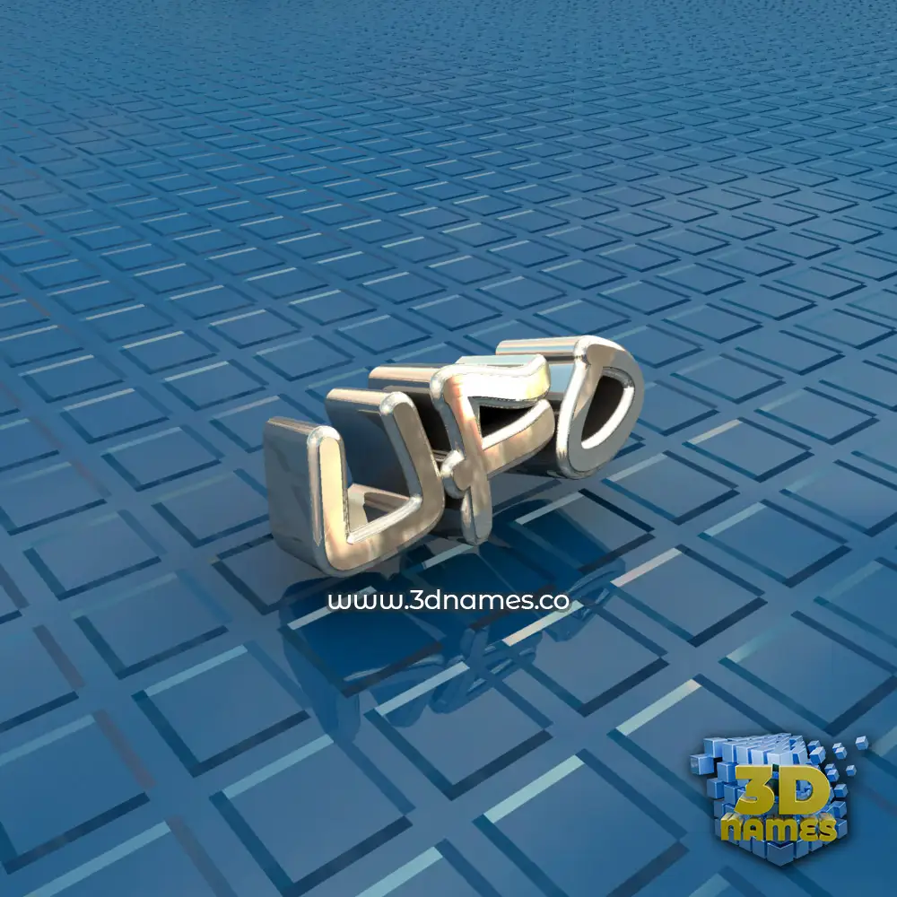 ufo in Blue Bling style - 3D name wallpaper