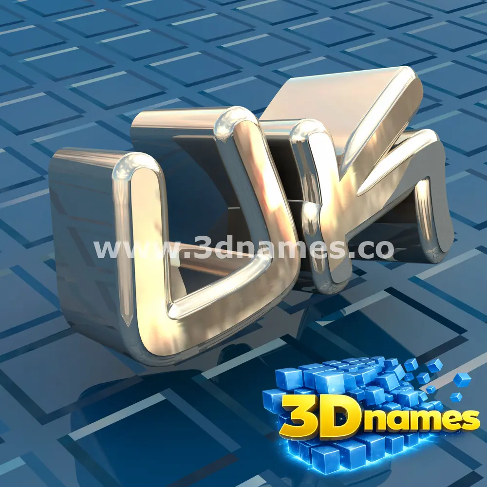 uk in Blue Bling style - 3D name wallpaper