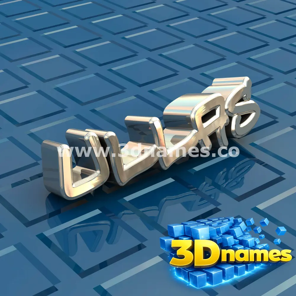 ullas in Blue Bling style - 3D name wallpaper