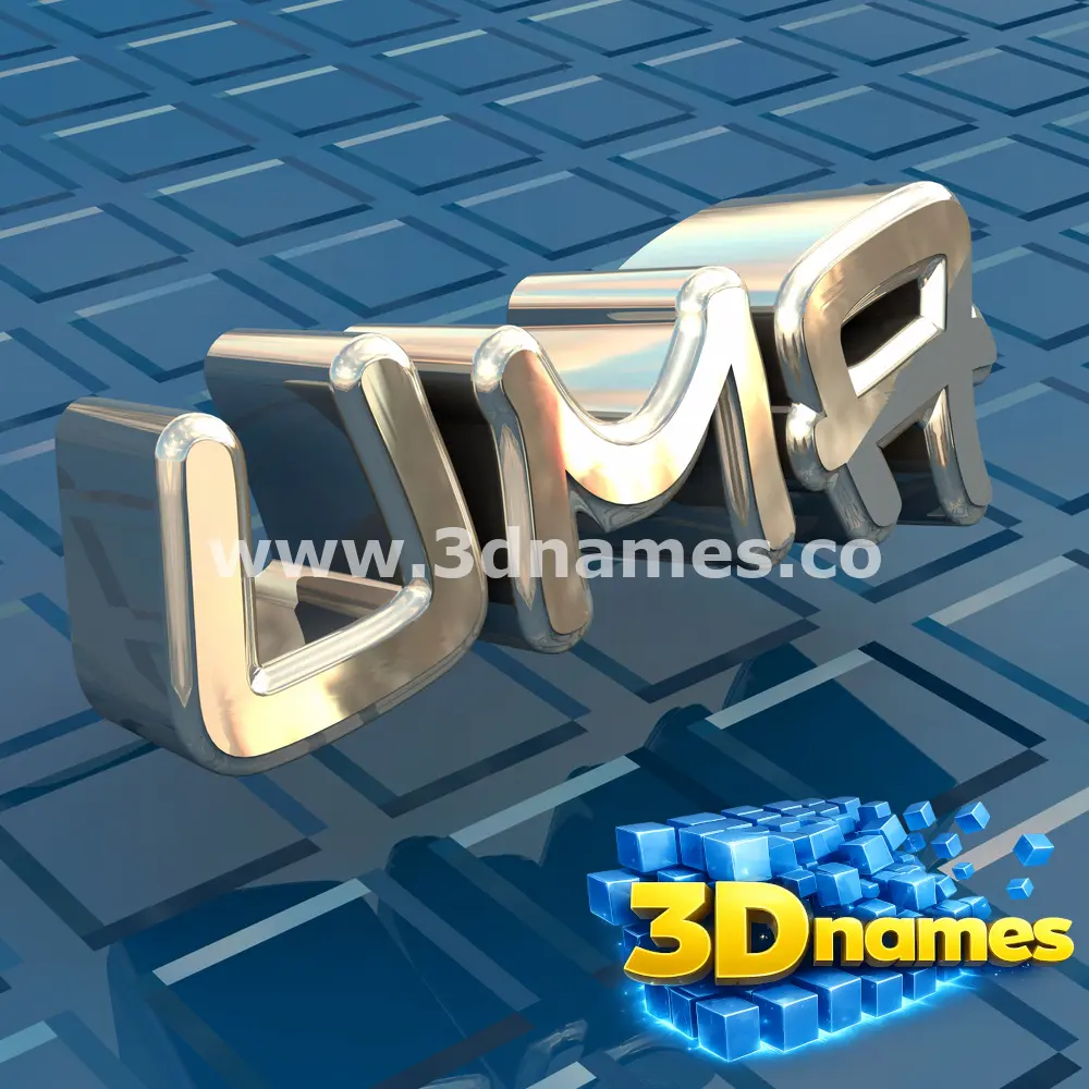 uma in Blue Bling style - 3D name wallpaper