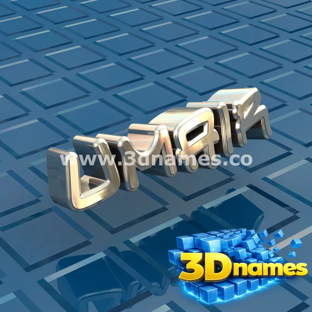 umair in Blue Bling style - 3D name wallpaper