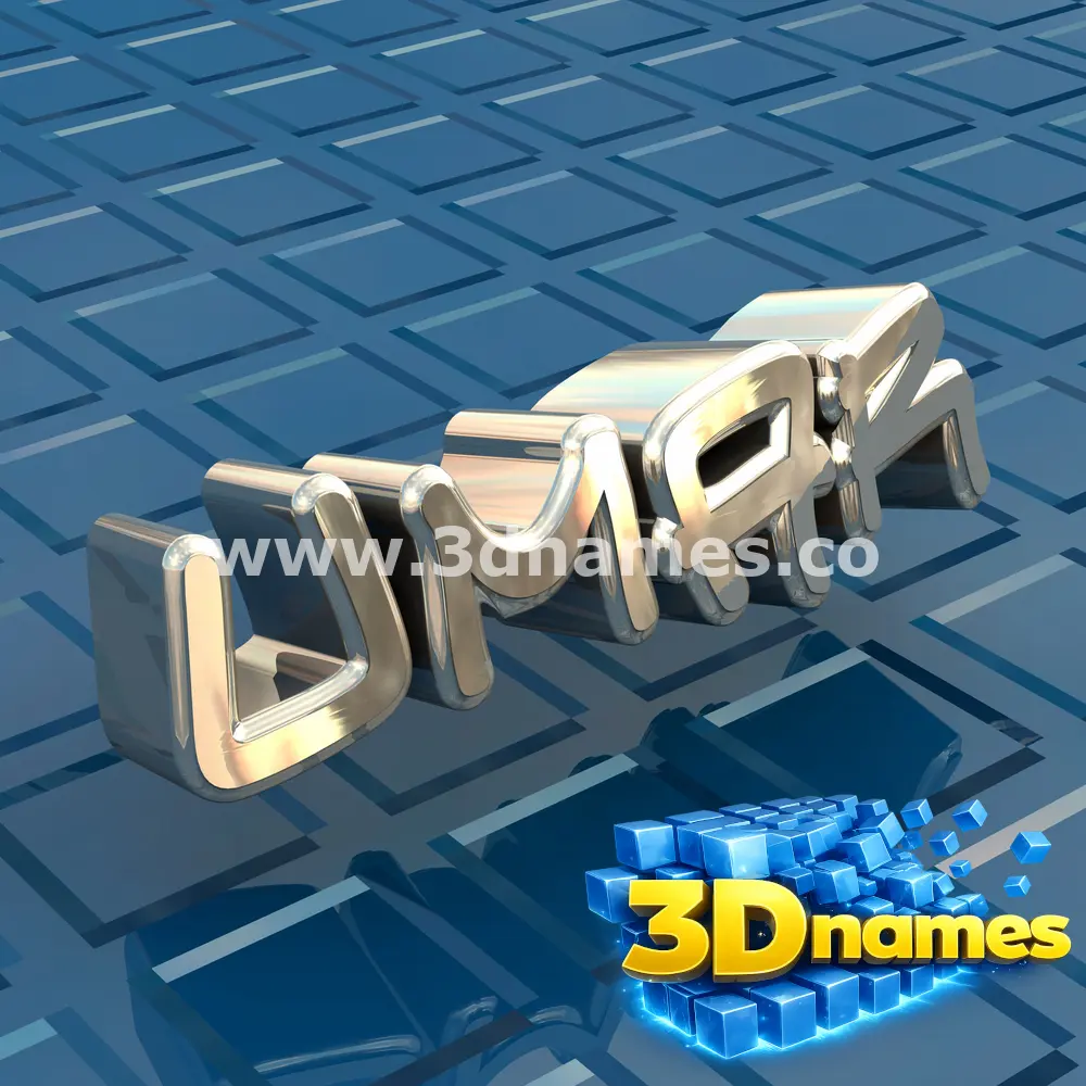 umar in Blue Bling style - 3D name wallpaper