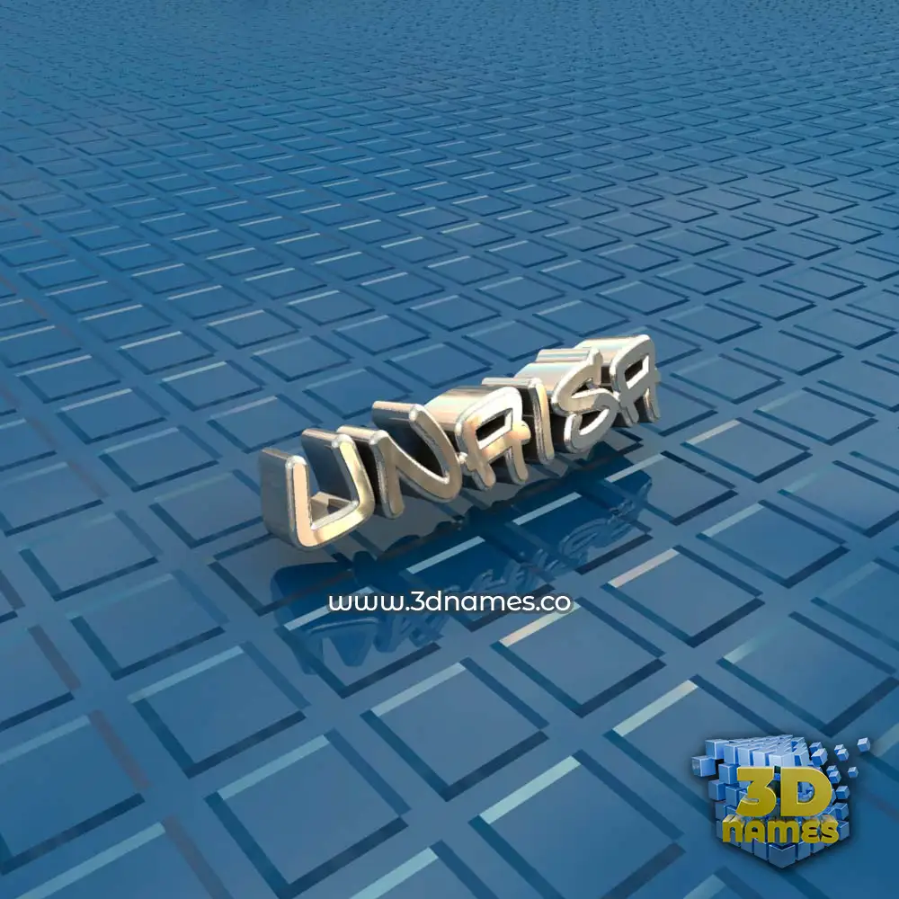 unaisa in Blue Bling style - 3D name wallpaper
