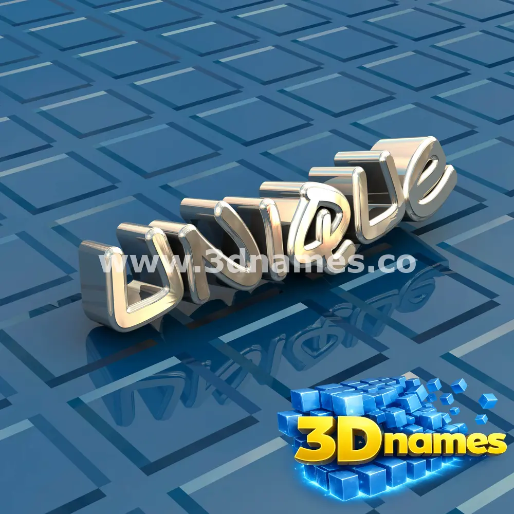 unique in Blue Bling style - 3D name wallpaper