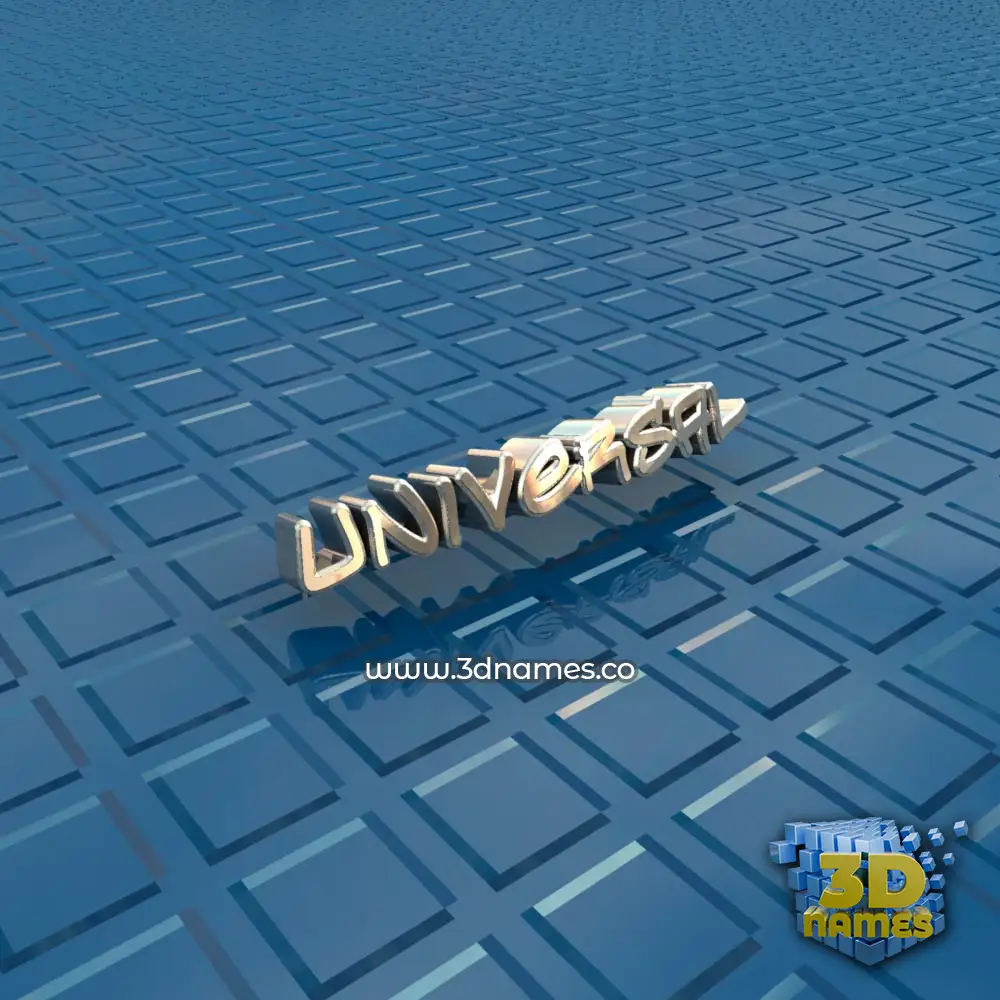 universal in Blue Bling style - 3D name wallpaper