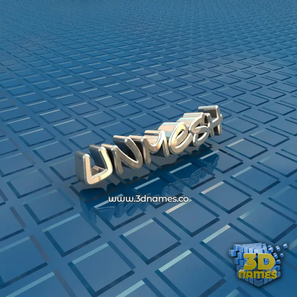 unmesh in Blue Bling style - 3D name wallpaper